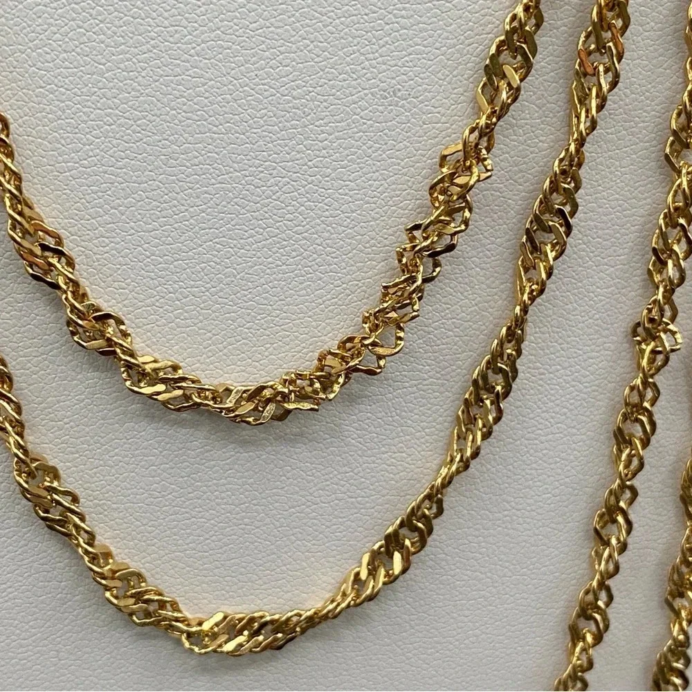 Sparkly Gold Tone Multilayered Necklace - Picture 4 of 9